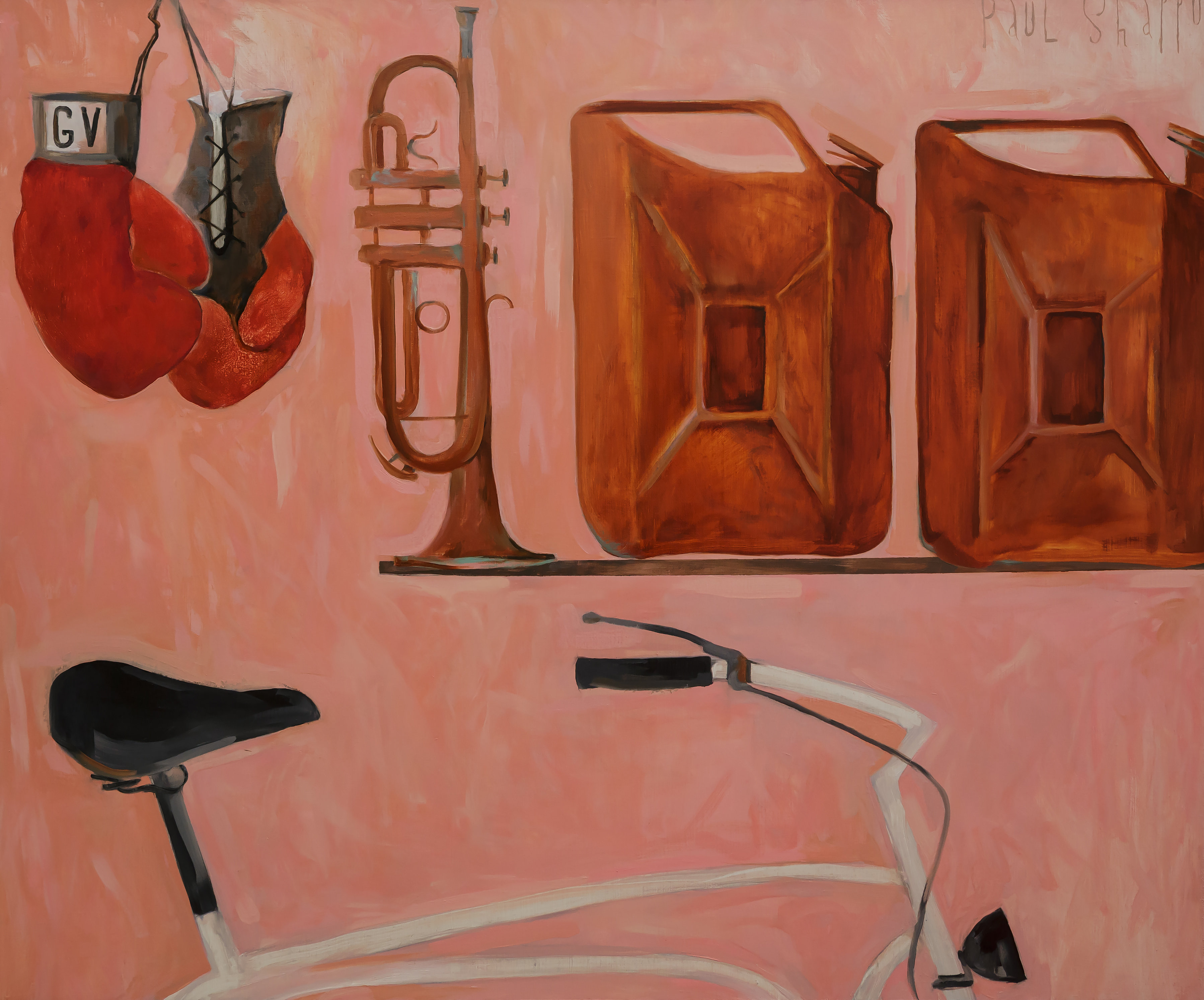 champion's boxing gloves canvas.oil 120х100cm