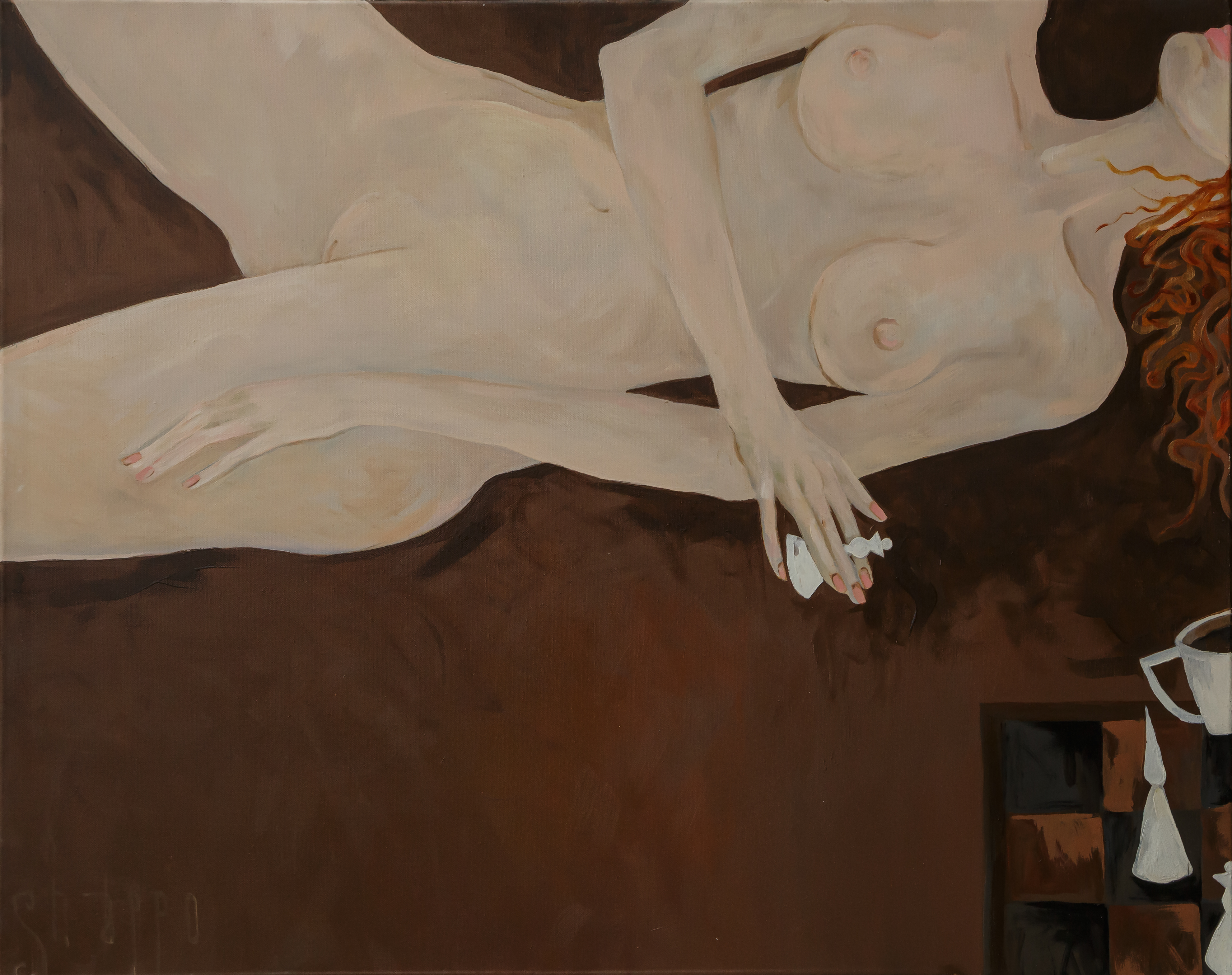 Marzipan end-game canvas.oil 100х80 cm