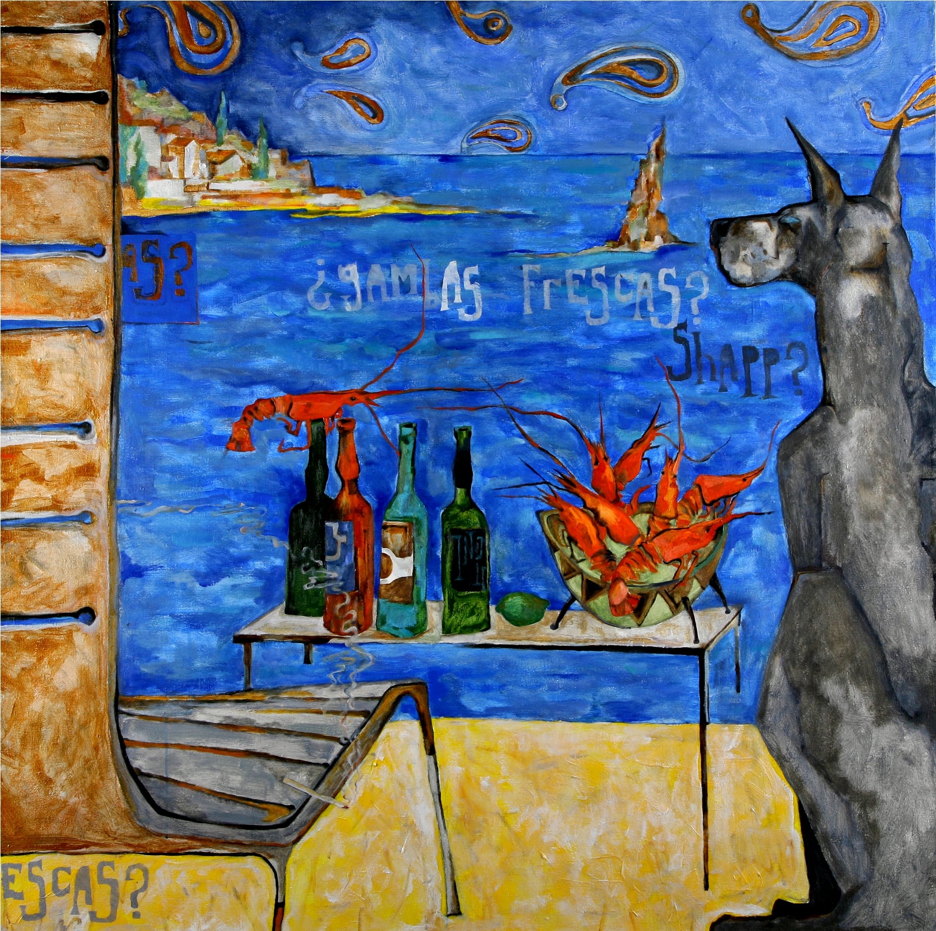 GOLD ACAPULCO. canvas. oil.  160Х160 cm.