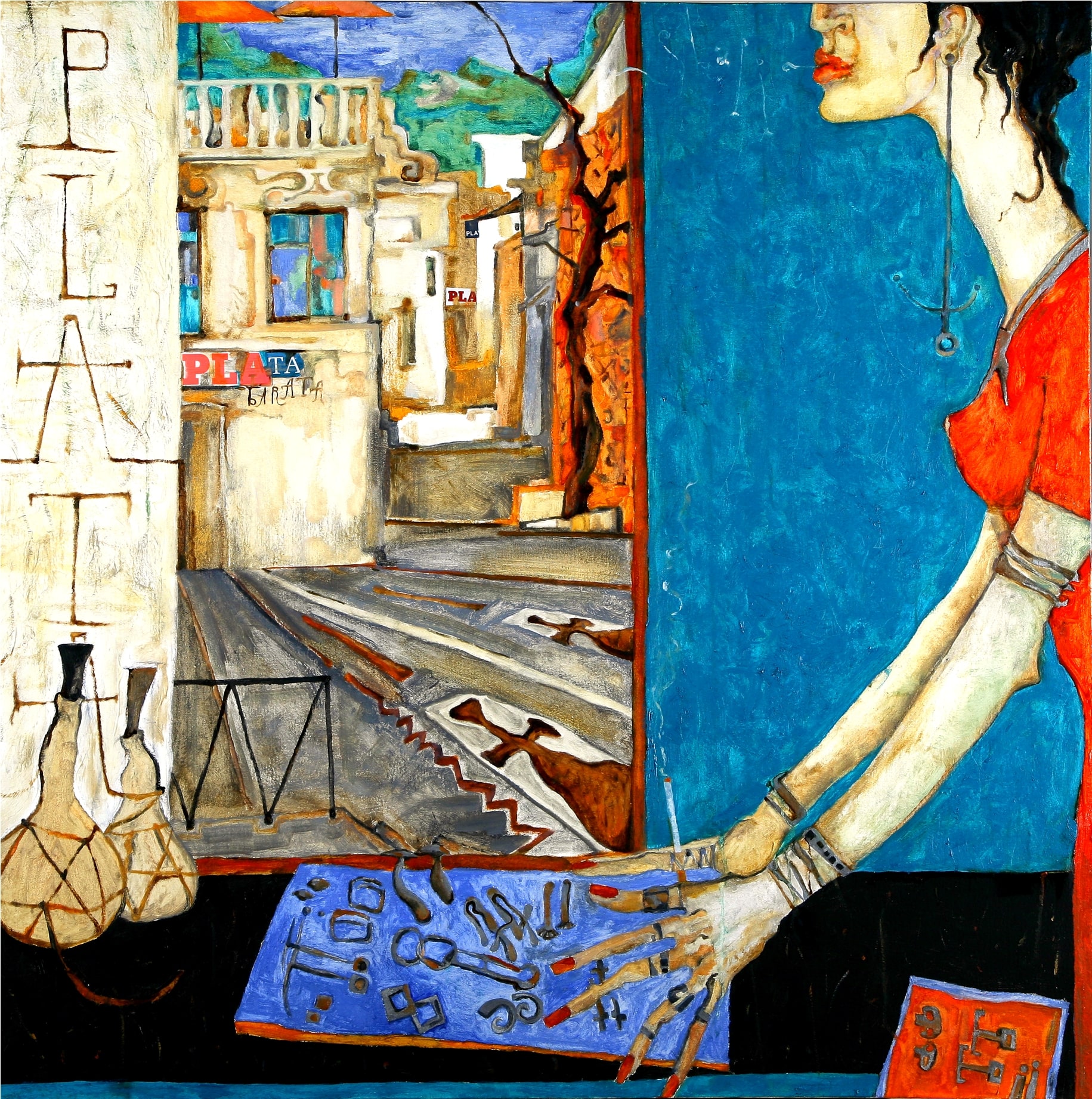 TAXCO. THE SILVER TOWN. canvas. oil. 110Х110 сm.