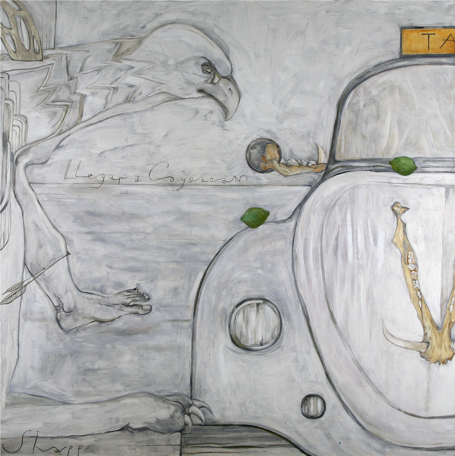 EVENING TAXI IN СOYOCAN canvas. oil. 160X160 cm.