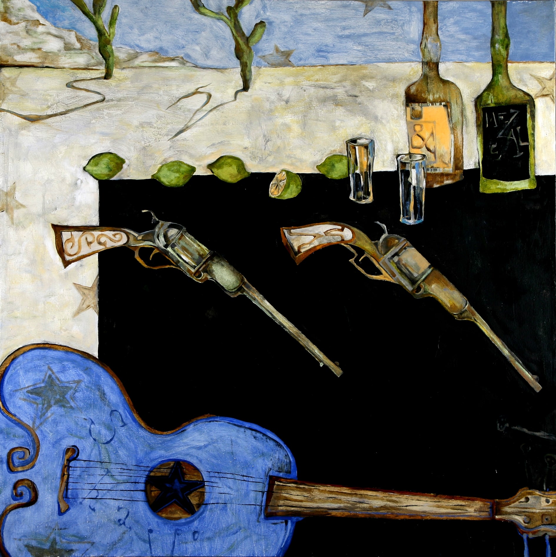 ViLLA & SAPATA. canvas. oil. 110Х110 cm. 