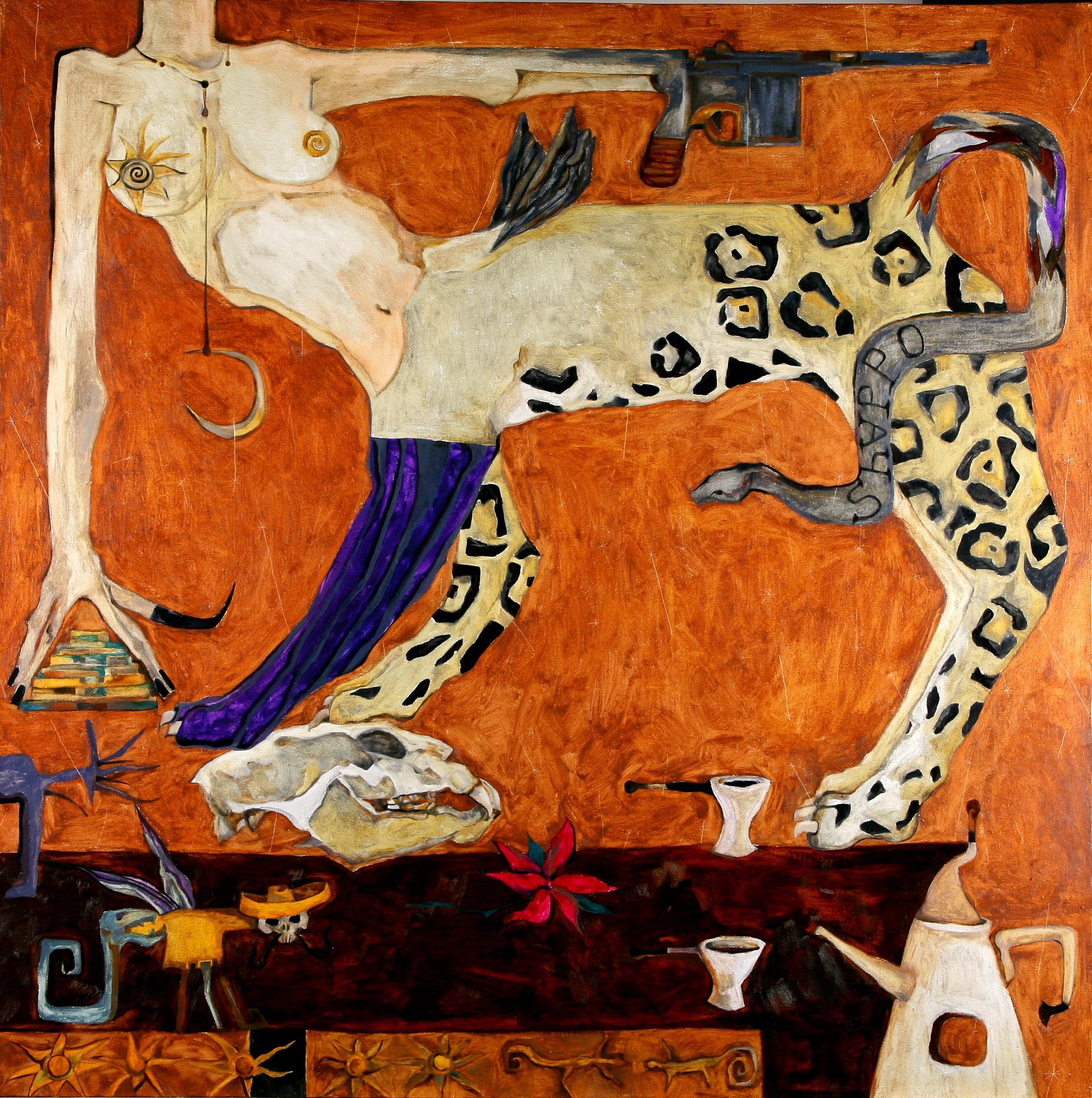 DELICIOUS COFFEE IN TEOTEOKAN. canvas. oil. 160X160 cm.