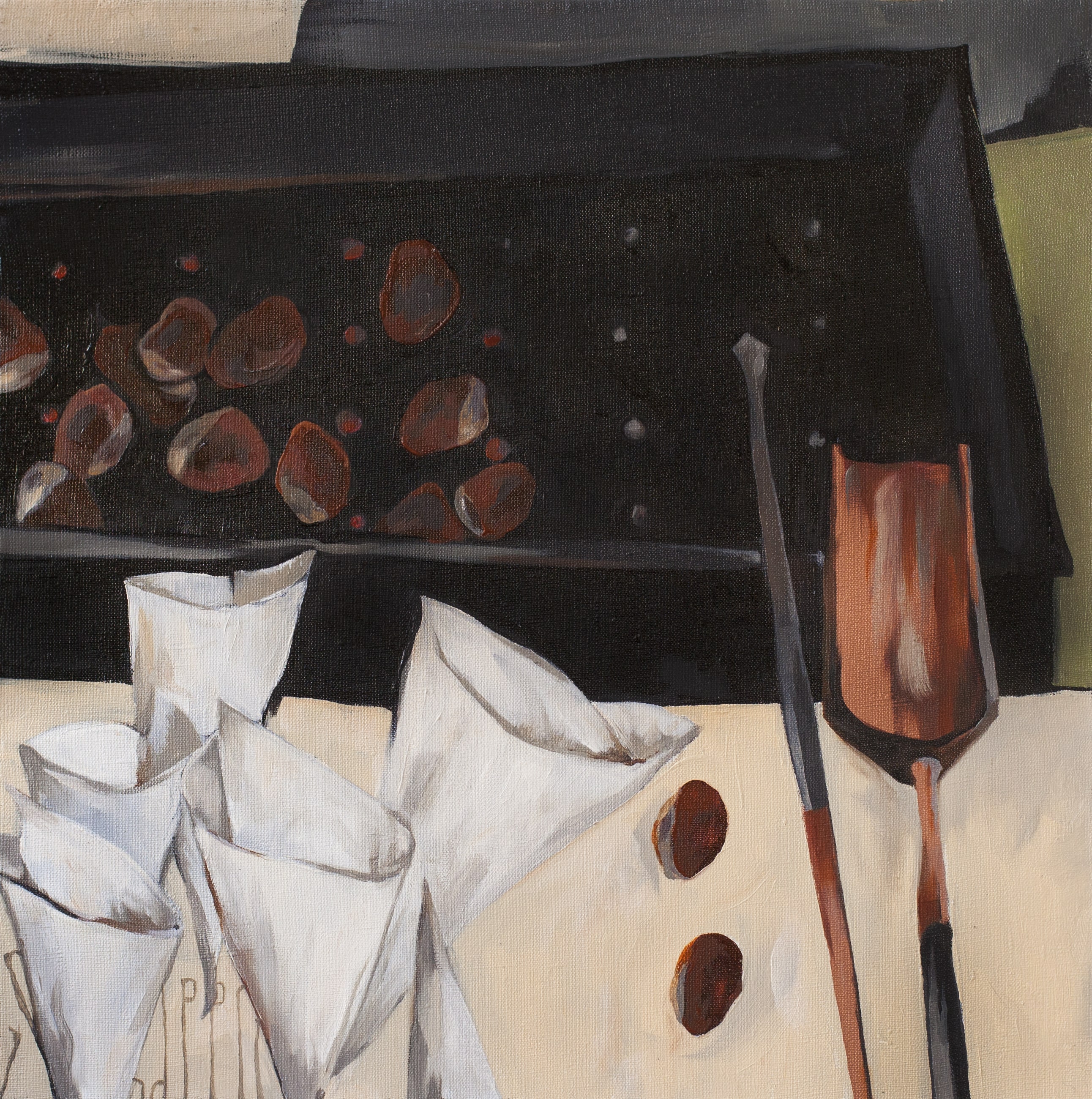 CHRISTMAS ON AVENUE DE VILLIERS. canvas. oil. 50X50 cm.