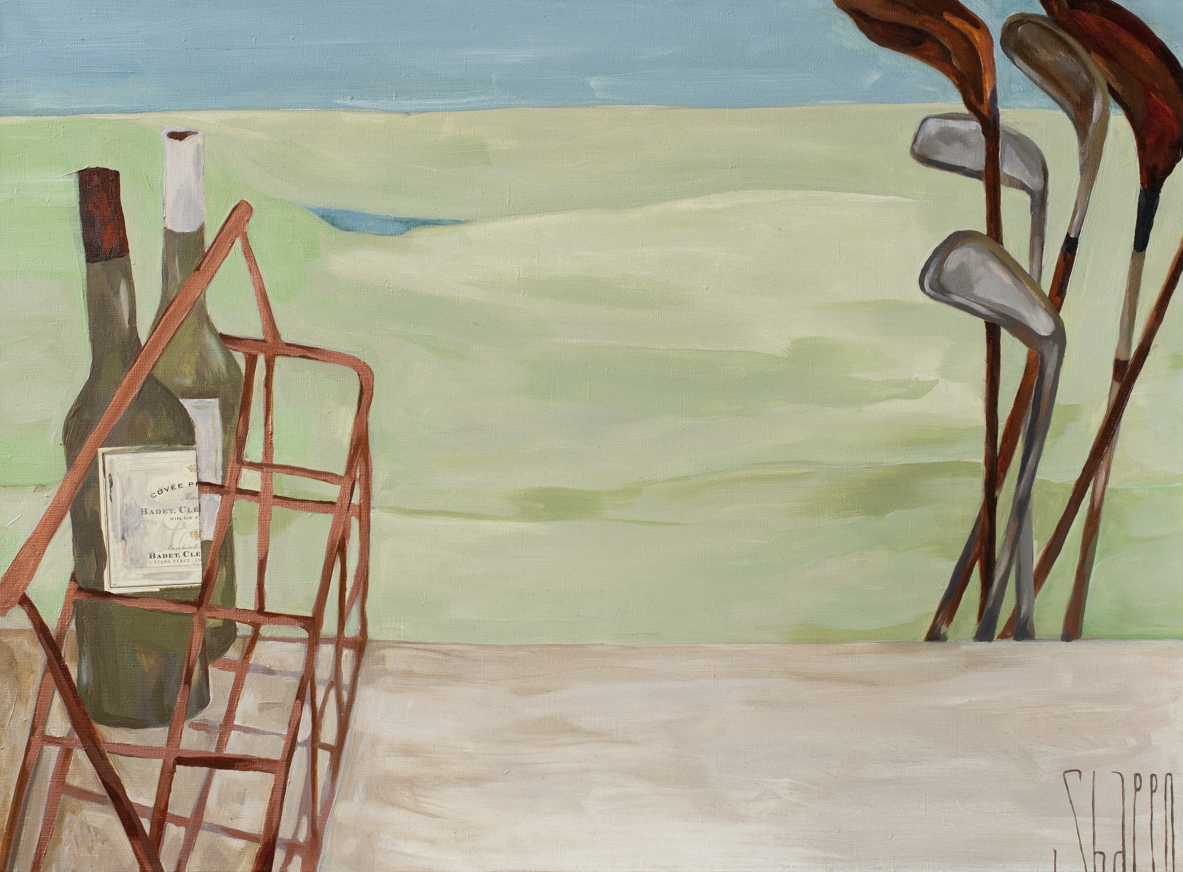 DRIVING RANGE. canvas. oil. 55X75 cm.