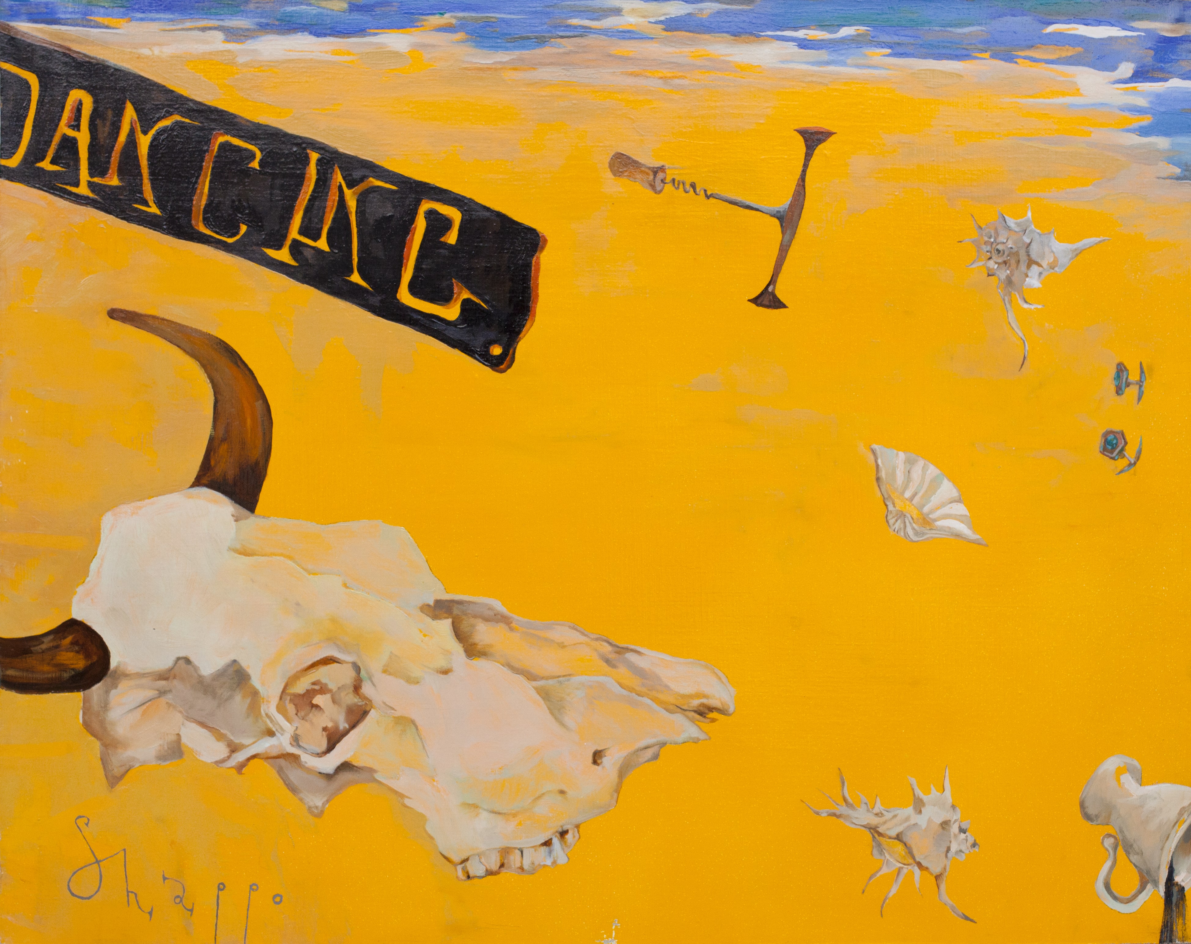 FORGOTTEN IN THE SANDS. PARADISE BEACH. canvas. oil. acrylic. 100X80 cm.