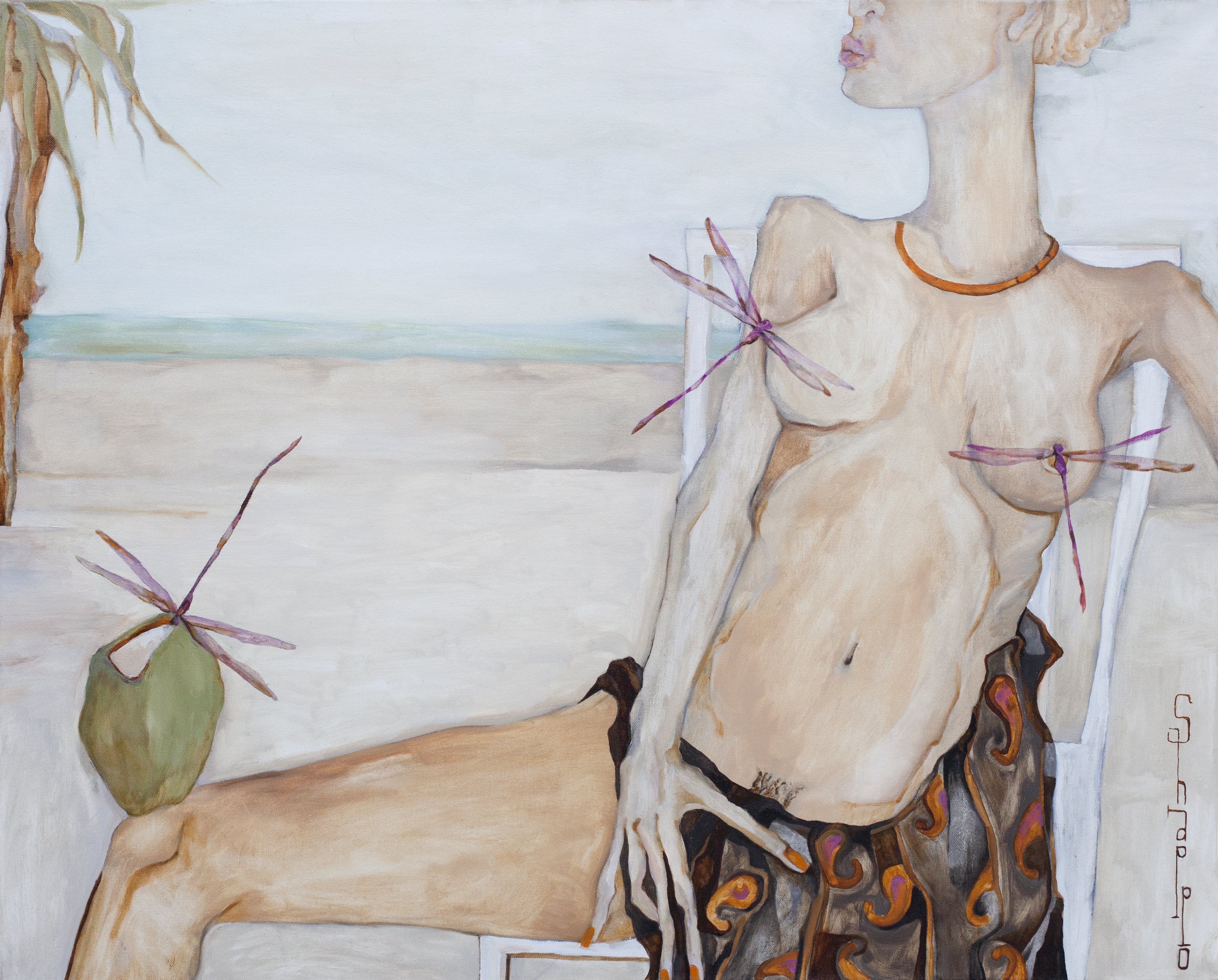 DRAGONFLIES BABY. canvas. oil. 110X90 cm.