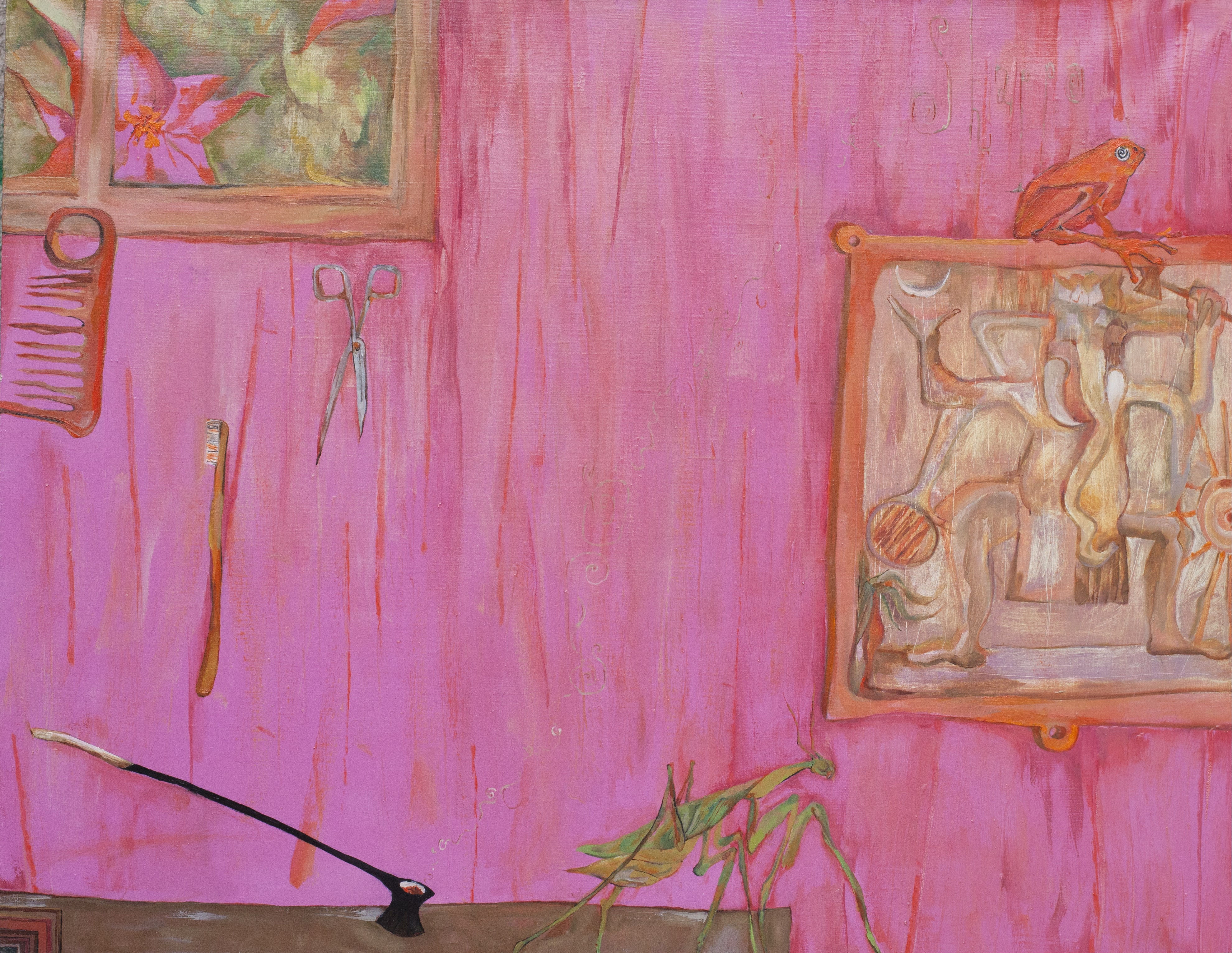 STILL IN MY ROOM. GOKARNA. canvas. oil. acrylic. 100X70 cm.