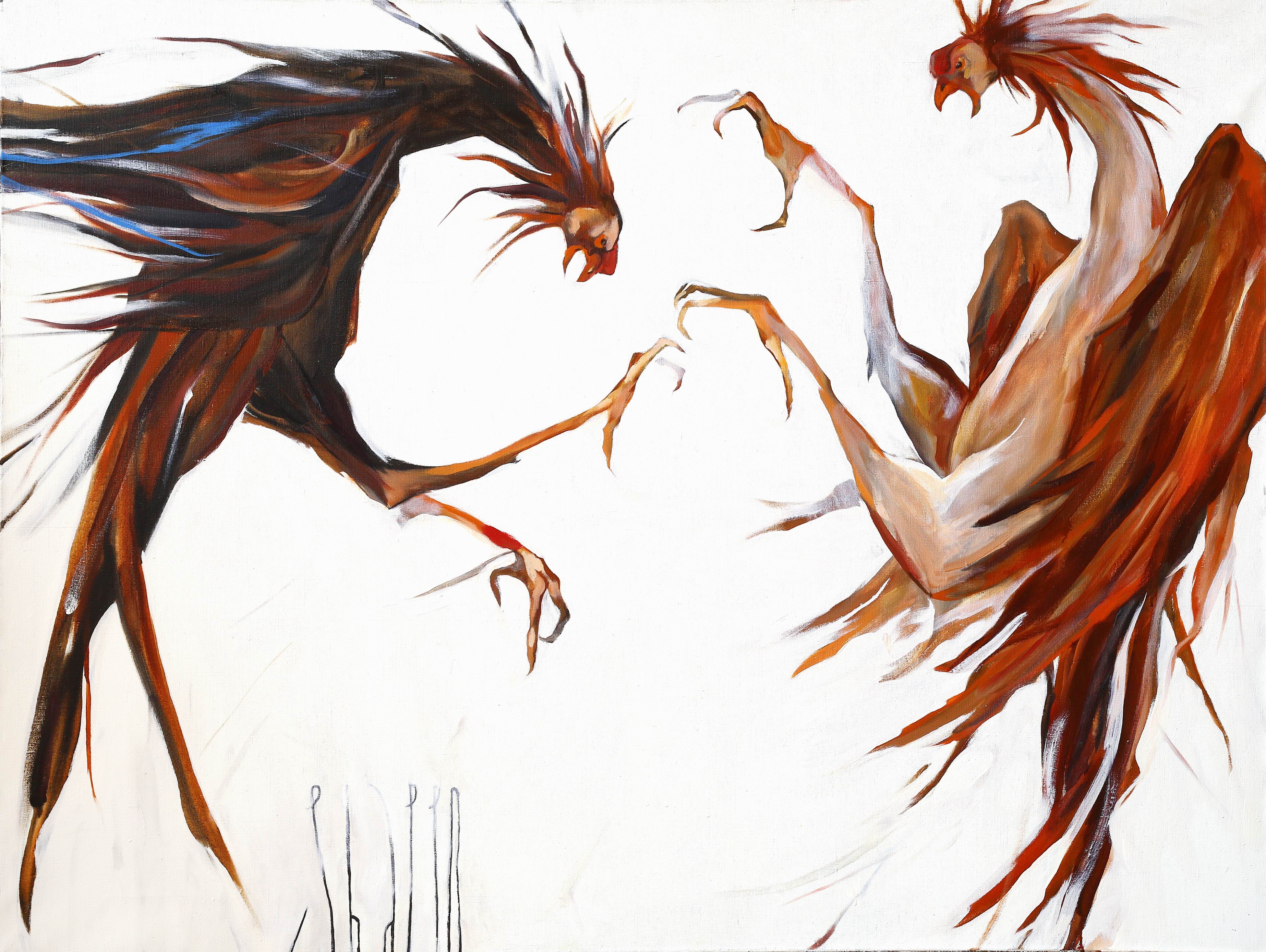 BLUE FEATHER & KING II. canvas. oil. 145X110 cm.