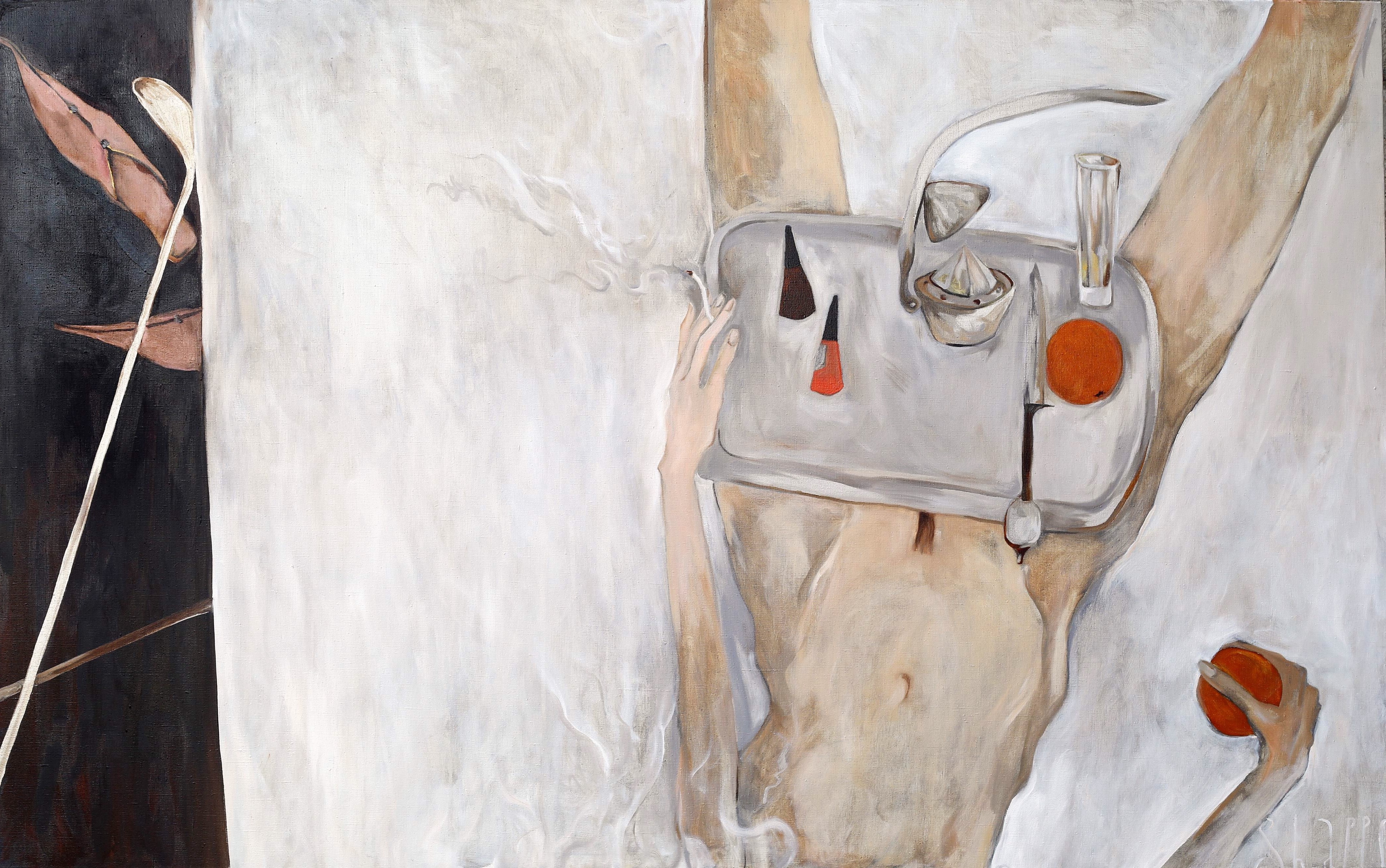 A VERY LIGHT BREAKFAST. canvas. oil. 160X100 cm.