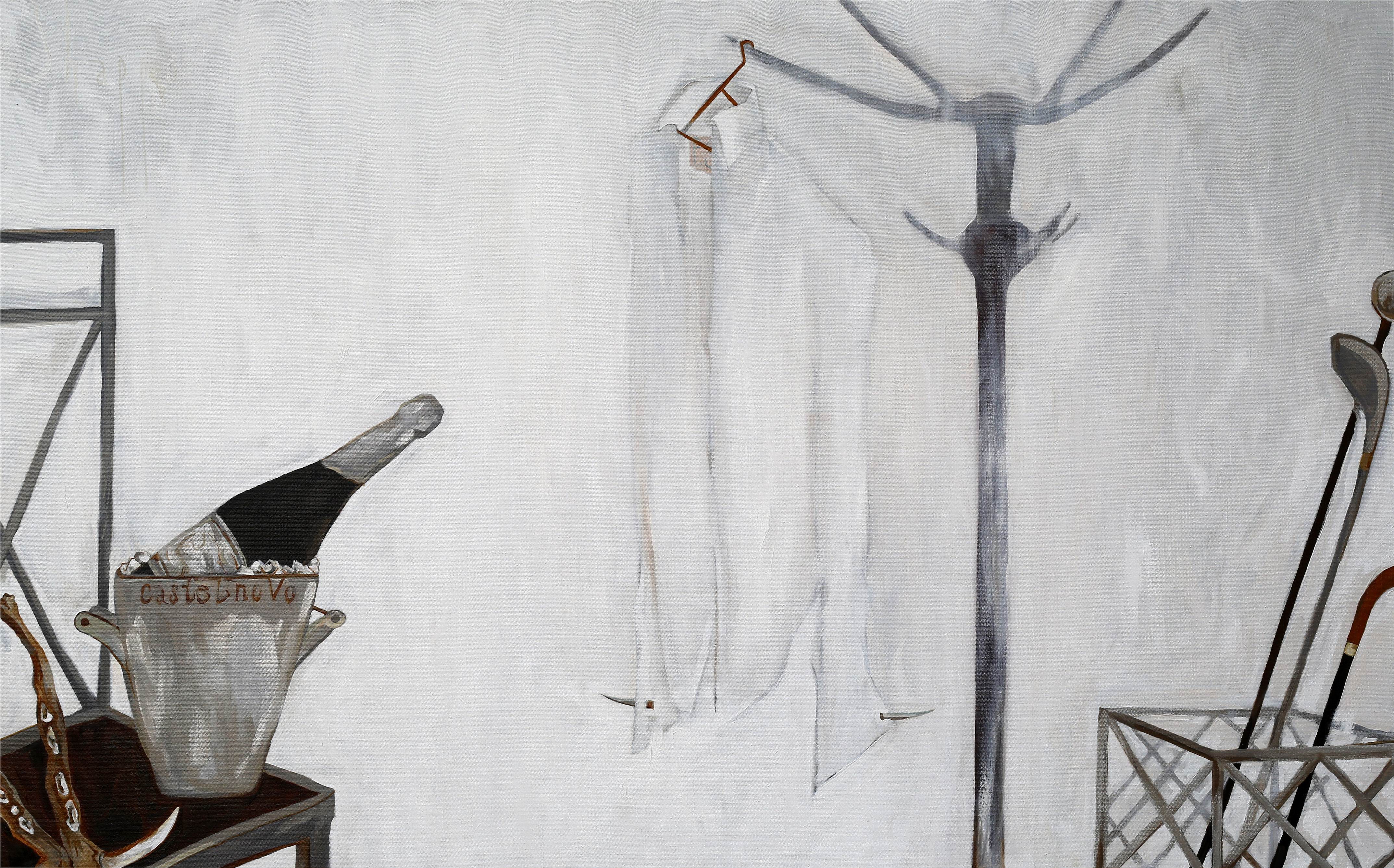 CASTELNOVO SATEN & PAOLO SHAPPO SHIRT. canvas. oil. 160X100 cm.