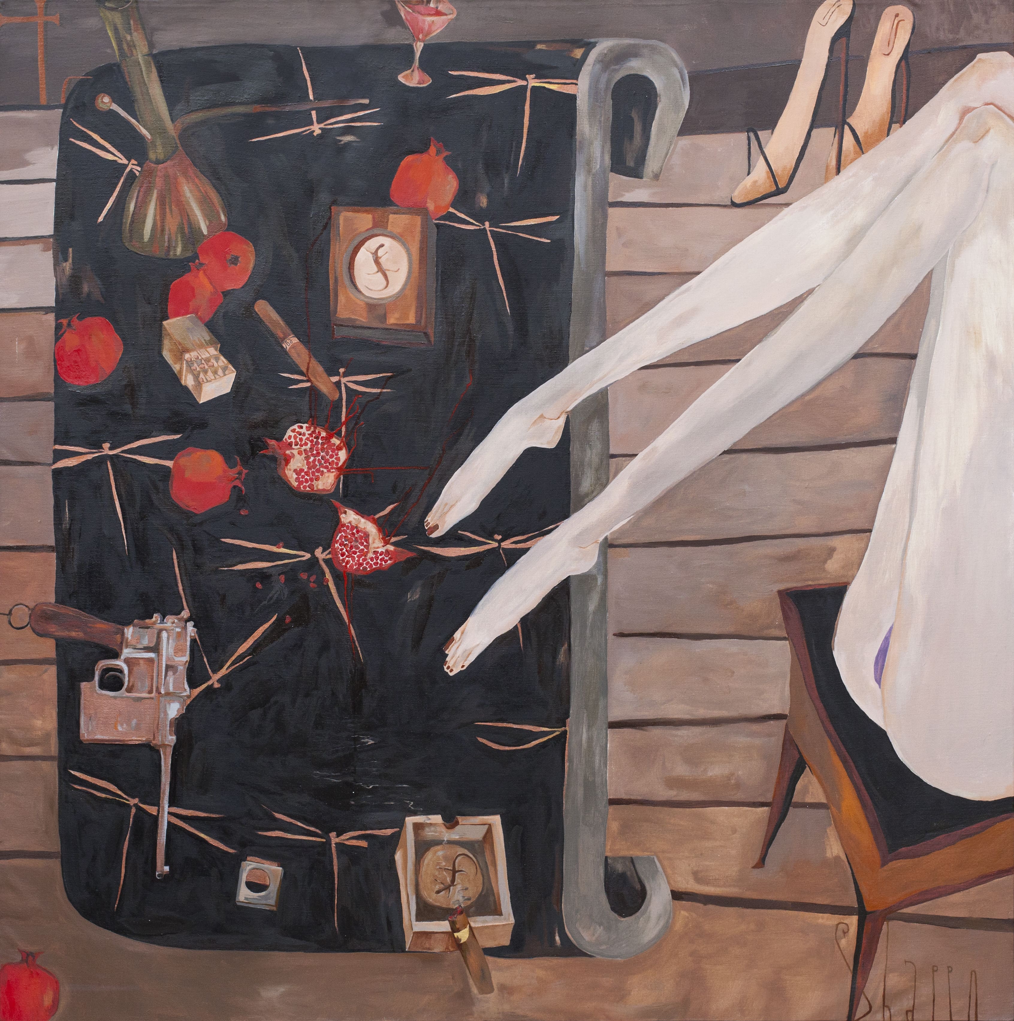 MAUSER. canvas. oil. acrylic. 160X160 cm.