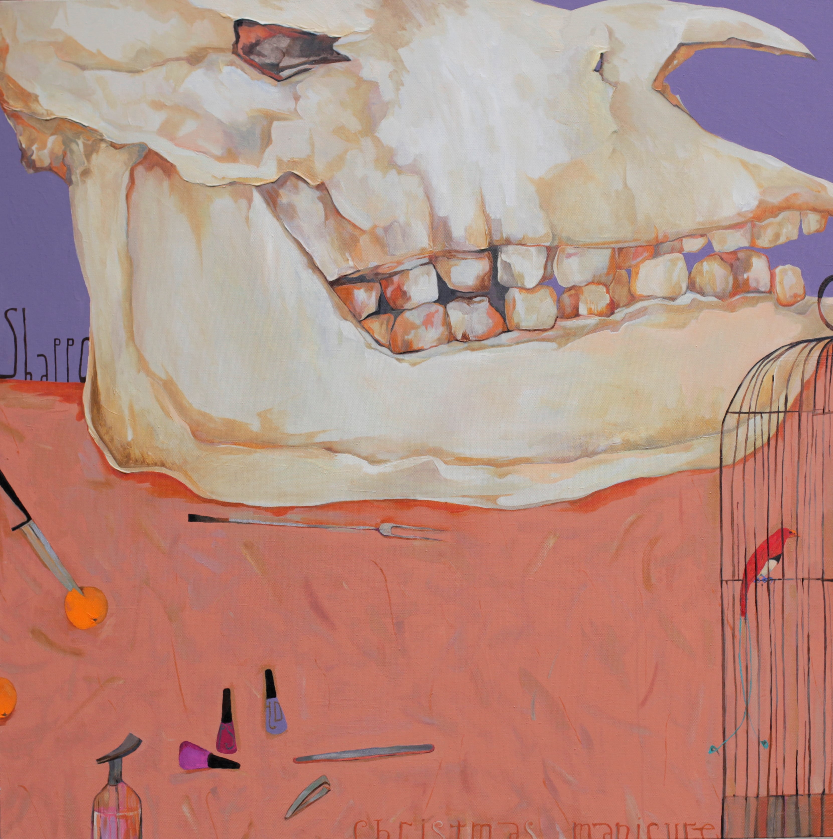 CHRISTMAS MANICURE. canvas. oil. acrylic. 160X160 cm.