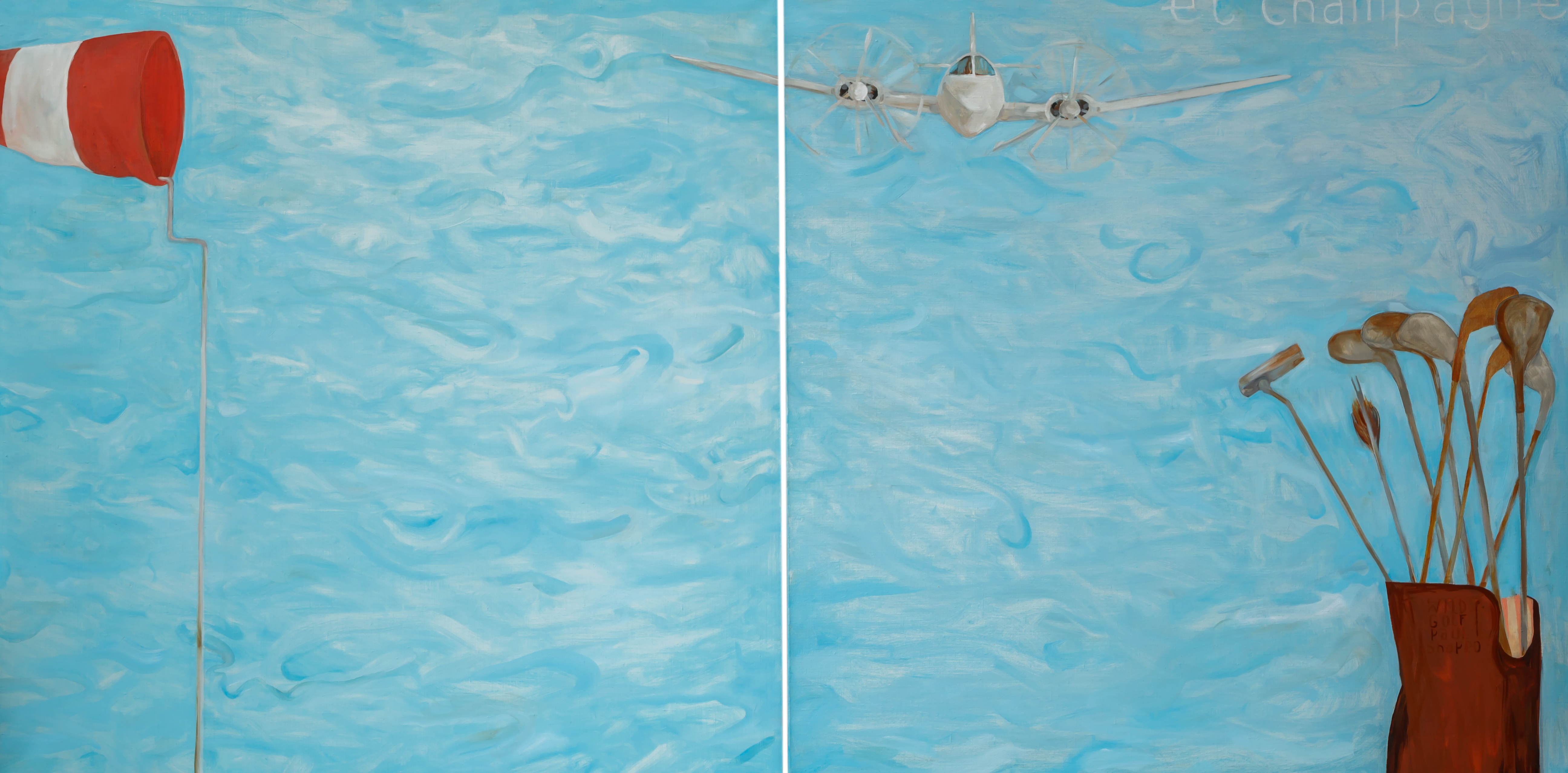 Finally, champagne arrived canvas..oil 200x12ocm